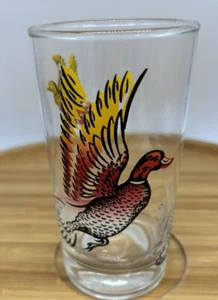 Vtg Game Bird Transfer Glass Duck 12 oz Mid Century Barware Cabin Decor Hunter - Picture 1 of 3