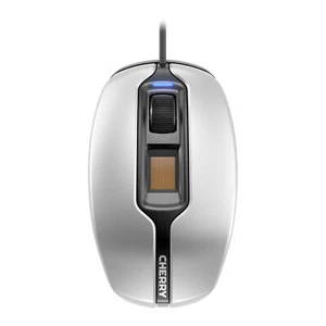 CHERRY MC 4900 Corded Fingerprint Mouse, Silver/Black, USB - JM-A4900 - Picture 1 of 1
