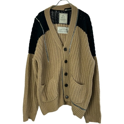 Cardigan Maison Mihara Yasuhiro con zip marrone taglia 46