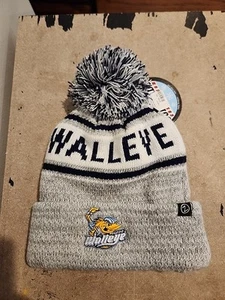 Toledo Walleye Beanie Hat Black & Gray Winter Knit Hat - Picture 1 of 7