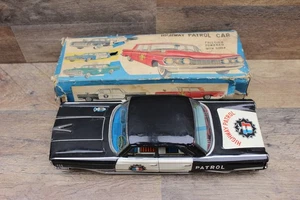BLECH LITHO POLIZEIAUTO Highway Patrol Friction Powered mit Box - Bild 1 von 12