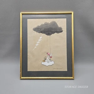 Marco de ilustración de dibujos animados de estudio de huerto firmado por Will Spencer de colección - Imagen 1 de 10