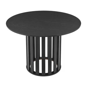 Design Square Ximena Round Wooden Kitchen Dining Table 110cm Black - Picture 1 of 6