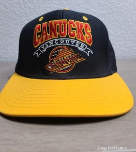Vintage Vancouver Canucks SnapBack Hat Red and yellow Logo NWT - Picture 1 of 6