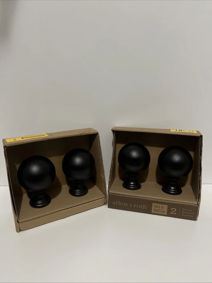 NUEVO EN CAJA Allen Roth Mix & Match 2 juegos de remates de 2 quilates acabado negro mate (4 en total) Foto 1 de 4
