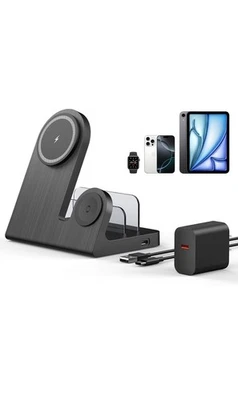Cargador inalámbrico Mag-Safe para iPhone: estación de carga 3 en 1 Foto 1 de 4