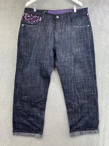 Delf Dark Blue/Purple Embroidered Jeans Men's Size W38 L32 POE - Picture 1 of 8