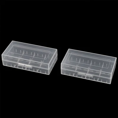 Contenedor de caja de almacenamiento rectangular de plástico transparente 2 piezas para 2 baterías 18650 Foto 1 de 2