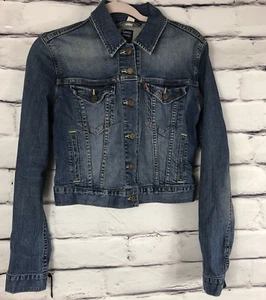 Levi Strauss and Co Jean Denim Jacket Women's Size M Trucker Blue Rare Vintage - Picture 1 of 5