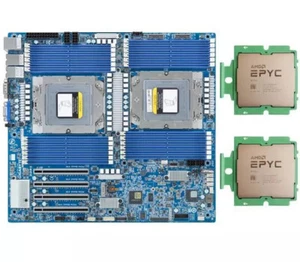 Gigabyte MZ73-LM0（rev 3.x）Motherboard With 2x AMD EPYC 9754 QS 1.9-3.15GHz CPU - Picture 1 of 2