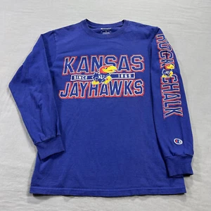Champion Kansas Jayhawks Shirt Small blau Rundhalsausschnitt Tee Rock Chalk Erwachsene - Bild 1 von 11