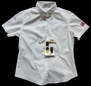 Core 365 Womens LG Logo Medium White Button Down Dress Shirt Short Sleeve 78194 - Picture 1 of 8