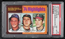 1975 Topps '74 Highlights Steve Busby Dick Bosman Nolan Ryan #7 PSA 7 HOF