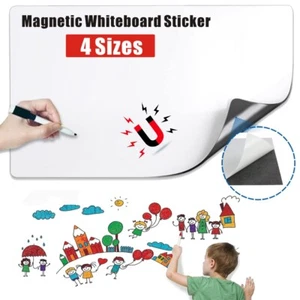 Magnetic Whiteboard Sticker Self-Adhesive Dry Erase Notice Board Home & Office - Picture 1 of 22