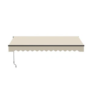 Aleko schwarzes Gestell einziehbar Home Terrasse Baldachin Markise 10 x 8 Fuß elfenbeinfarben - Bild 1 von 12