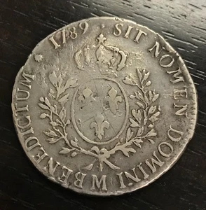 Louis XVI Ecu with Olive Branches 1789 M Toulouse - Picture 1 of 2