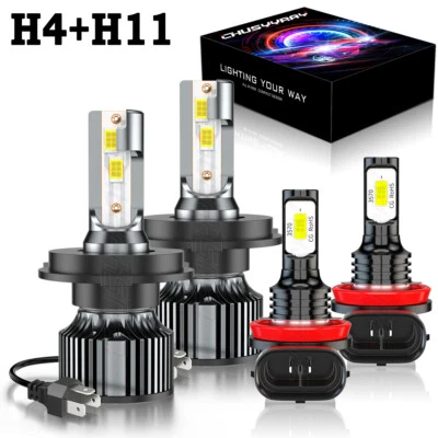 LED Headlight Bulbs +Fog Light 6500K Combo 4 Kit For Suzuki Swift 2007-2016 2017 - Image 1 of 4