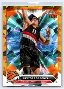 2023-24 Topps Chrome Sapphire - #17 Arvydas Sabonis Gold 15/50 - Picture 1 of 2