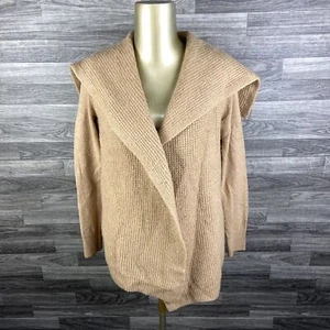 KENAR Open Style Tan 100% Merino Wool Knit Sweater Women's 1X Plus Size - Picture 1 of 12
