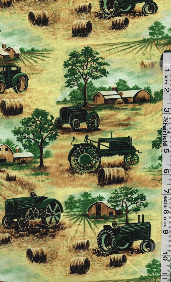 Tractores y graneros multi caléndula Homestead de Camelot Fabrics por parte Foto 1 de 1