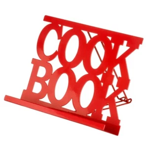 Alpha Red Enamel Cook Book Stand Retro Tablet IPad Stand Rack Holder Display O - Picture 1 of 1