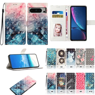 For Google Pixel 10 Pro XL 9A 8A 7A 6A Magnetic Leather Stand Card Wallet Case - Image 1 of 4