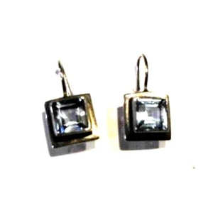 Vintage Sterling Silver Baroni Designs Dangle Earrings 4TCW Aquamarine? - Picture 1 of 6