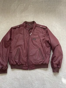 Vintage Members Only Insulated Jacket Men's 44 Maroon Bomber Full Zip - Picture 1 of 13