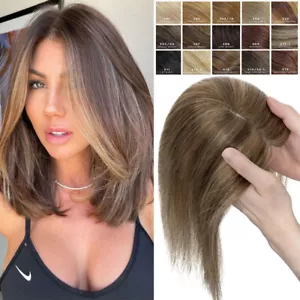 100% Real Human Remy Hair Topper Wiglets Clip In Women Natural Toupee Hairpieces - Picture 1 of 93