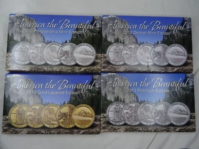 2010 America the Beautiful Quarter Sets CSN 20 Coins P D Gold & Platinum US ATB - Image 1 of 4