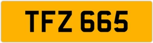 TFZ 665 T 3x3 DATELESS PRIVATE NUMBER PLATE TOM TONY TEL TOD TODD TAM TAJ TRACE - Picture 1 of 1