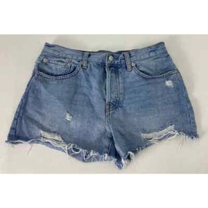 We The Free High Rise Distressed Jean Shorts Mom Shorts High Waist - Size 29 - Picture 1 of 9