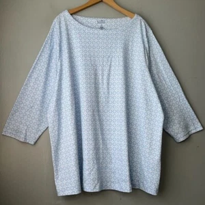 T-shirt Croft & Barrow The Classic collo barca taglie forti 3X blu bianco cottage - Foto 1 di 9