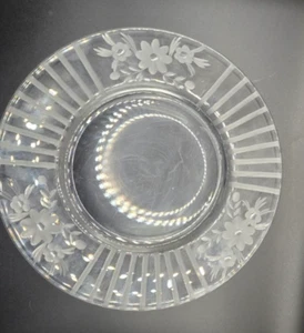 Vintage Early American Pattern Glass (EAPG) Floral Plate - set of 5 (manganese) - Picture 1 of 12