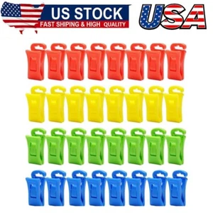 32Pcs Sock Clips,Clothespins Laundry Clip Clothes Pegs Pins Hangs Clothing Heavy - Picture 1 of 7