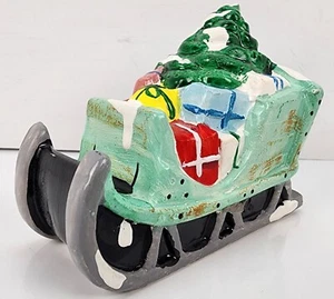 Department 56 Snow Village HOMESPUN HOLIDAY 1981 Ceramic Sleigh #50792 - Picture 1 of 9