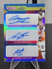 2023 Leaf Football 1/1 Three Cincinnati Bengal Rookie Autograph Card!!