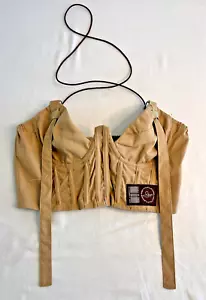 Corsé PrettyLittleThing Tostado Top Corbata Talla 4 Bustier Corbata Frontal Festival Y2K - Imagen 1 de 5