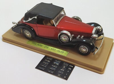 SOLIDO AGE D'OR 1:43 AUTO  DIE CAST DELAGE D8 120 1939 ROSSO E NERO      - Immagine 1 di 3