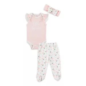 KYLE AND DEENA Cutie Pie Set Pantaloni con Piedi Neonato Bambina 3 Pezzi 0-3 Mesi - Foto 1 di 1