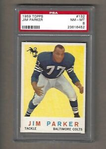 1959  TOPPS  FOOTBALL  JIM  PARKER  #  132    PSA  8