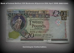 Bank of Ireland Belfast £20 Banknote 20th April 2008.BW810363. AH2455. - Picture 1 of 2