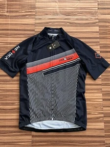 Neenca Cycling Jersey Short Sleeve Men's Blue White Full Zip sz Medium - Picture 1 of 7