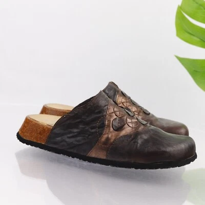 Think Mujer Julia Mule Talla 40 9 Cuero Marrón Zueco Sin Corcho Plantilla Cómoda Foto 1 de 4