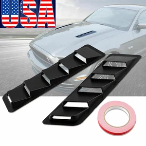 2x Universal Car Hood Vent Louver Scoop Cover Air Flow Intake Cooling Panel Tri* - Bild 1 von 12