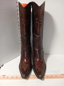 Helen’s Heart rot braun Pailletten bestickt Größe 10 Cowboy Western Stiefel - Bild 1 von 6