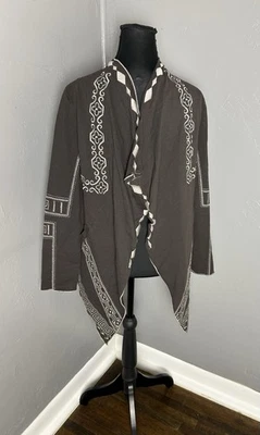Cárdigan abierto bordado gris mujer MONORENO talla Med. Se adapta como un pequeño. Foto 1 de 4