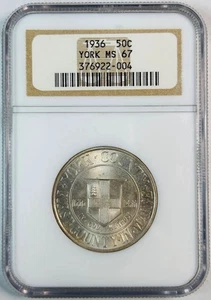 1936 York NGC MS-67 Silver Commemorative YORK - Picture 1 of 2
