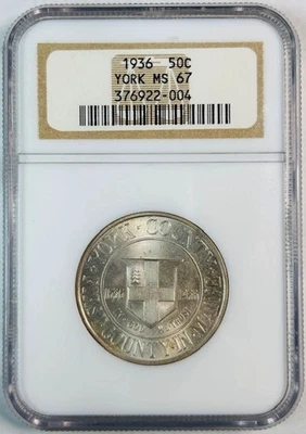 1936 York NGC MS-67 Silver Commemorative YORK - Image 1 of 2