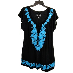Top Inc International Concept donna XL manica corta nero/blu turchese - Foto 1 di 6